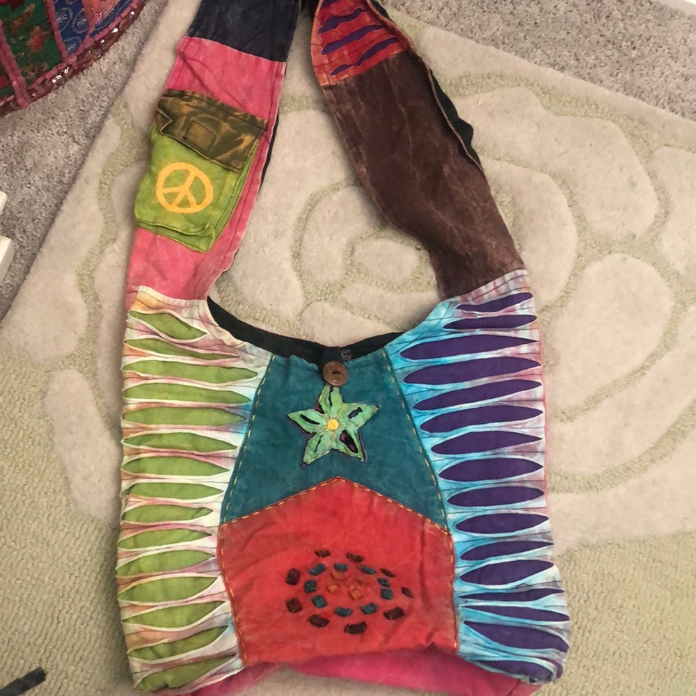 Boho fabric shoulder/tote bag.